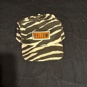 Zebra Print Cap with Yellow Patch